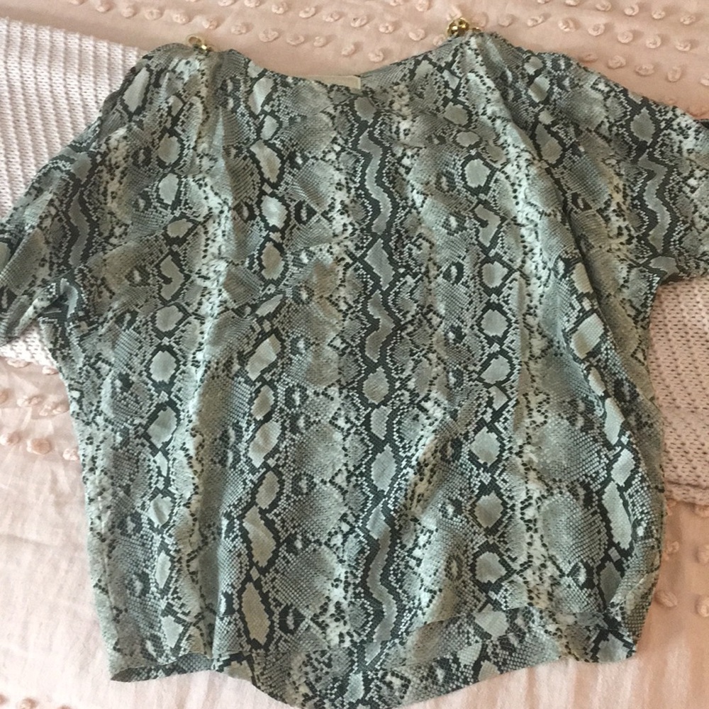 Michael kors Chain cold shoulder top, snake print